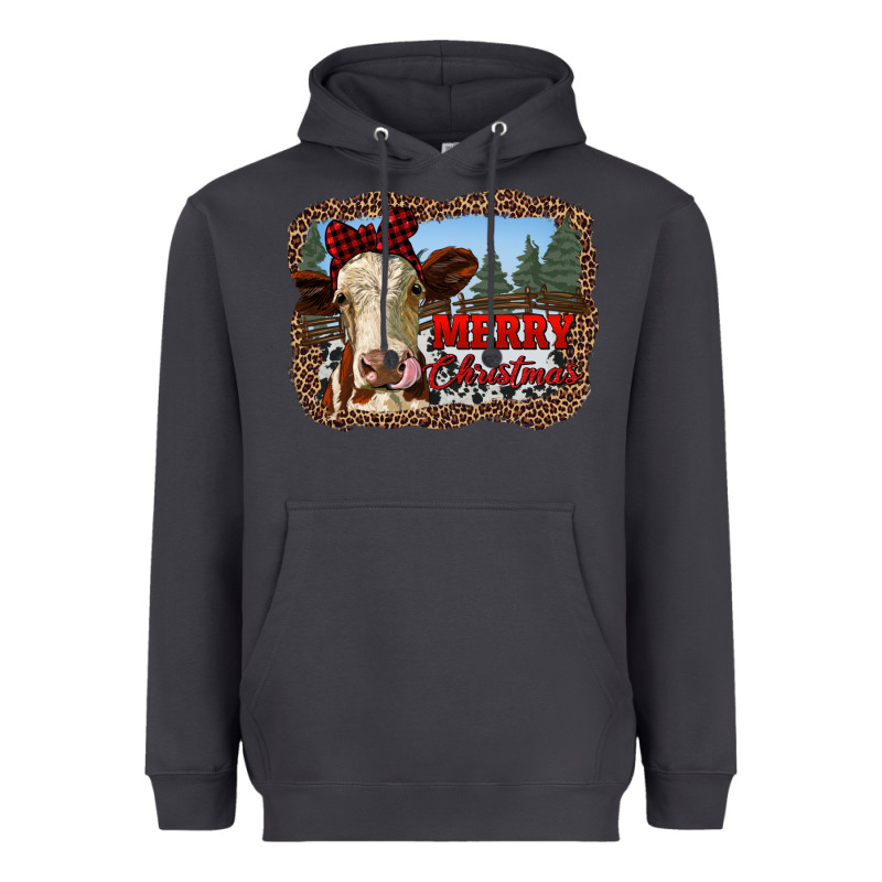 Merry Christmas Heifer Cow With Farm Heavyweight Hoodie by RanaPortraitStore | Teevron