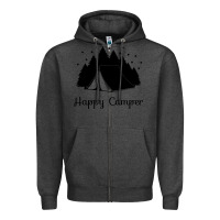 Charcoal Heather camping Zipper Hoodie - Unal Design