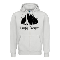 Dove Grey camping Zipper Hoodie - Unal Design