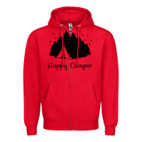 Red camping Zipper Hoodie - Unal Design