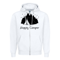 White camping Zipper Hoodie - Unal Design