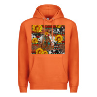 Carrot western horse with sunflowers and aztec leopard cowhide Premium Hoodie - Artiststas