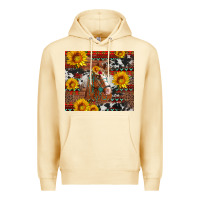 Western Horse With Sunflowers And Aztec Leopard Cowhide Premium Hoodie | Teevron
