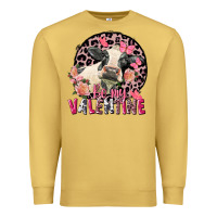 Antique Gold be my valentine holstein cow valentine's day Premium Sweatshirt - FaDigitalArtStudio