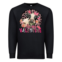 Black be my valentine holstein cow valentine's day Premium Sweatshirt - FaDigitalArtStudio