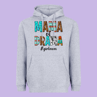 Mama Of Drama Girl Mom Heavyweight Hoodie Designed By Texasbilliewilder