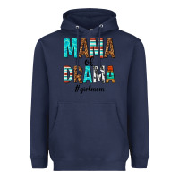 Navy mama of drama girl mom Heavyweight Hoodie - texasbilliewilder