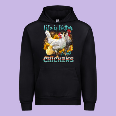 Western Life Is Better With Chickens Urban Hoodie Designed By Lillyallendesigns