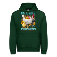 Forest Green Western Life Is Better With Chickens Urban Hoodie - LillyAllenDesigns