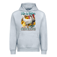 Heather Grey Western Life Is Better With Chickens Urban Hoodie - LillyAllenDesigns