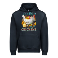 Navy Western Life Is Better With Chickens Urban Hoodie - LillyAllenDesigns