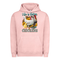 Pigment Salmon Western Life Is Better With Chickens Urban Hoodie - LillyAllenDesigns