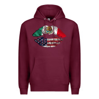 Burgundy mexico usa lips Premium Hoodie - AdoDesignShop
