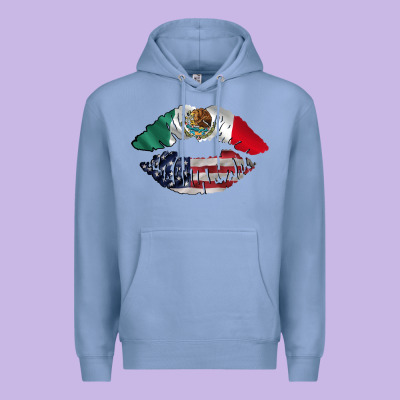 Mexico Usa Lips Premium Hoodie Designed By Adodesignshop