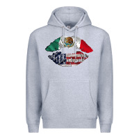 Heather Grey mexico usa lips Premium Hoodie - AdoDesignShop