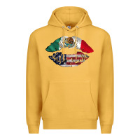 Mustard mexico usa lips Premium Hoodie - AdoDesignShop