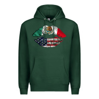 Sports Green mexico usa lips Premium Hoodie - AdoDesignShop