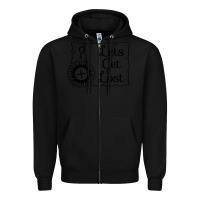 Black lets get lost Zipper Hoodie - Unal Design