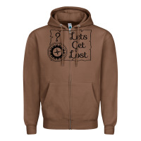 Chestnut lets get lost Zipper Hoodie - Unal Design