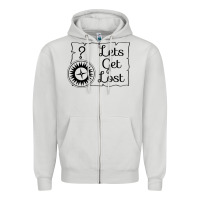 Dove Grey lets get lost Zipper Hoodie - Unal Design