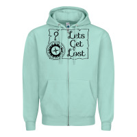 Seafoam lets get lost Zipper Hoodie - Unal Design