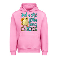 Fuchsia Pink Western Just A Girl Who loves Chicks Urban Hoodie - LillyAllenDesigns