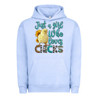 Pigment Grape Ice Western Just A Girl Who loves Chicks Urban Hoodie - LillyAllenDesigns