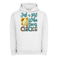 Pigment Lunar Rock Western Just A Girl Who loves Chicks Urban Hoodie - LillyAllenDesigns