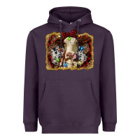 Plum heifer cow christmas western background Heavyweight Hoodie - RanaPortraitStore