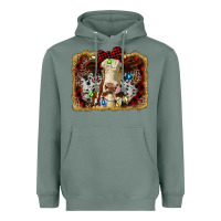 Sage heifer cow christmas western background Heavyweight Hoodie - RanaPortraitStore