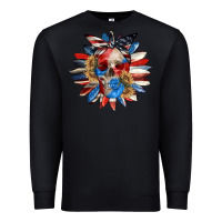 Black 4th of July sunflower skull 4th of july Premium Sweatshirt - CowGirlArtShop