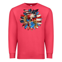 Cardinal 4th of July sunflower skull 4th of july Premium Sweatshirt - CowGirlArtShop