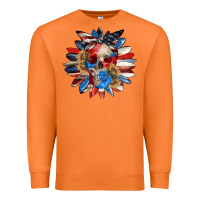 Carrot 4th of July sunflower skull 4th of july Premium Sweatshirt - CowGirlArtShop
