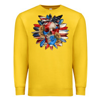 Lemon 4th of July sunflower skull 4th of july Premium Sweatshirt - CowGirlArtShop
