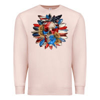 Pale Pink 4th of July sunflower skull 4th of july Premium Sweatshirt - CowGirlArtShop