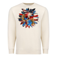 Sandshell 4th of July sunflower skull 4th of july Premium Sweatshirt - CowGirlArtShop