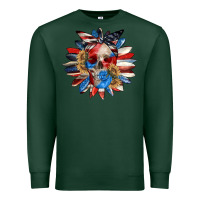 Sports Green 4th of July sunflower skull 4th of july Premium Sweatshirt - CowGirlArtShop