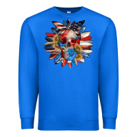 True Royal 4th of July sunflower skull 4th of july Premium Sweatshirt - CowGirlArtShop