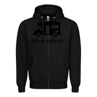 Black lets go camping Zipper Hoodie - Unal Design