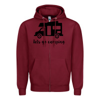 Burgundy lets go camping Zipper Hoodie - Unal Design