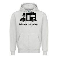 Dove Grey lets go camping Zipper Hoodie - Unal Design
