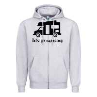 Heather Grey lets go camping Zipper Hoodie - Unal Design