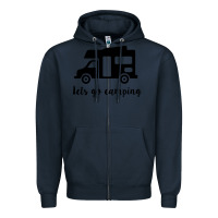 Navy lets go camping Zipper Hoodie - Unal Design