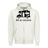 Oatmeal Heather lets go camping Zipper Hoodie - Unal Design