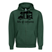 Sports Green lets go camping Zipper Hoodie - Unal Design