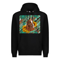 Black western horse with gemstone and sunflower Premium Hoodie - Artiststas