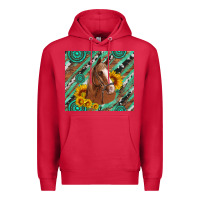 Cardinal western horse with gemstone and sunflower Premium Hoodie - Artiststas