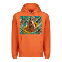 Carrot western horse with gemstone and sunflower Premium Hoodie - Artiststas