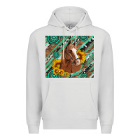 Dove Grey western horse with gemstone and sunflower Premium Hoodie - Artiststas
