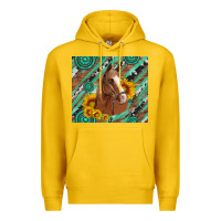 Lemon western horse with gemstone and sunflower Premium Hoodie - Artiststas